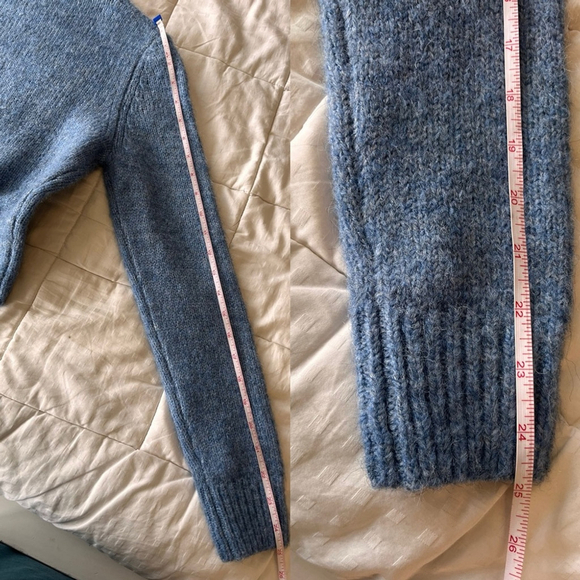 NWT Icone Simons Alpaca Wool Crewneck Sweater XS Blue Melange - Picture 11 of 13